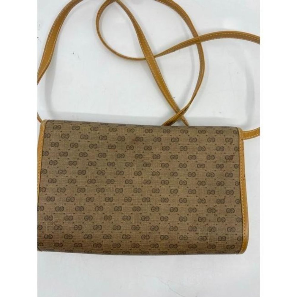 GUCCI Vintage Flap Coated Canvas Crossbody Bag - Picture 6 of 12